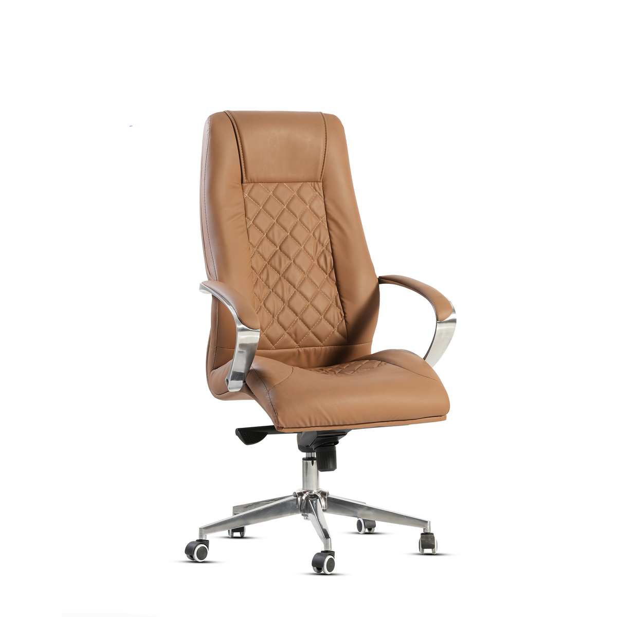 Beige Swivel Leather Chair
