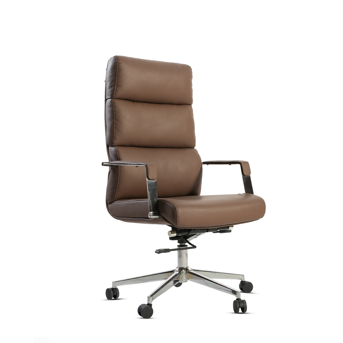 Walnut Swivel Leather Chair