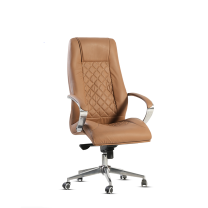 Beige Swivel Leather Chair