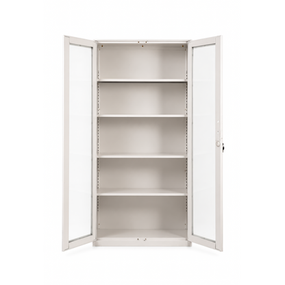 2-Door Glass-Fronted Steel Cabinet