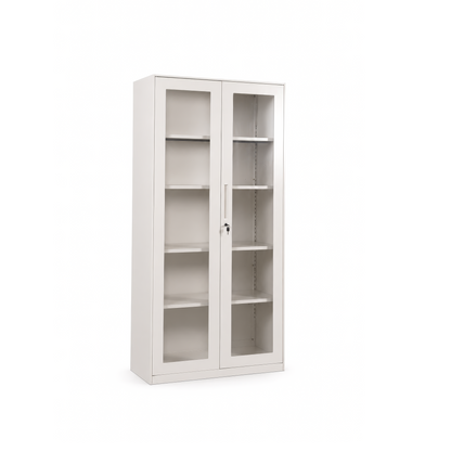 2-Door Glass-Fronted Steel Cabinet