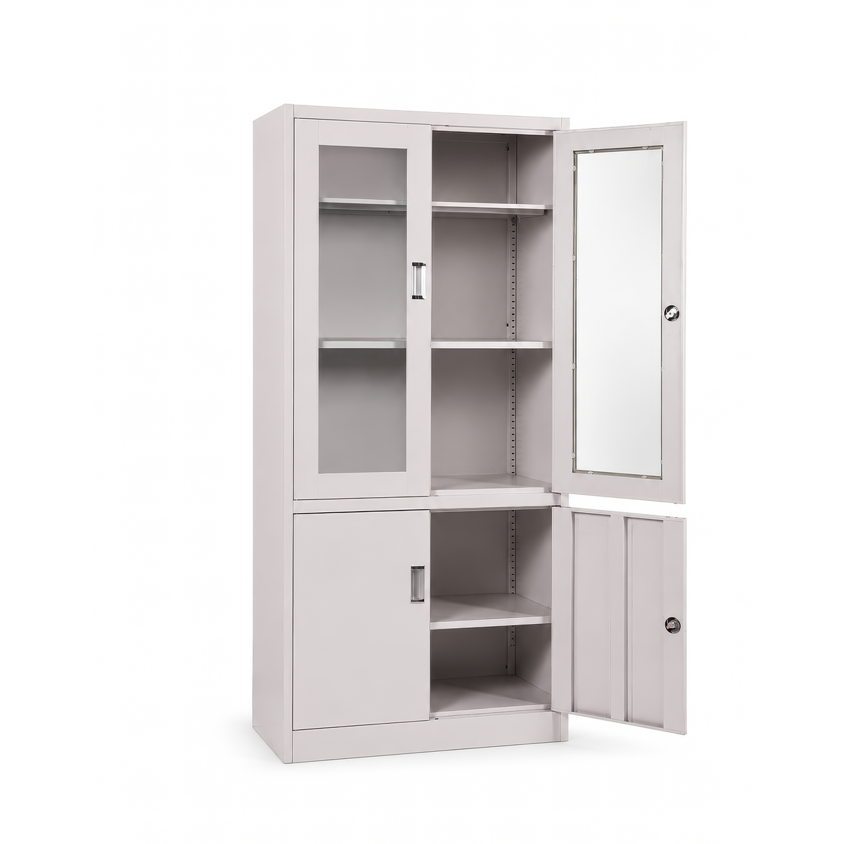 4-Door Half-Glass Steel Cabinet