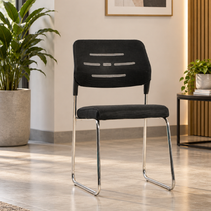 Black Fixed Medical Velvet Chair